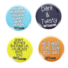 greys Anatomy 125 Inch collectible Button Pins - Set of 4