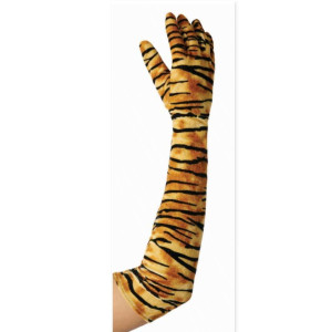 Tiger Velour 205 Inch Adult costume gloves