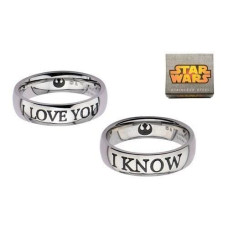Star Wars I Love You I Know Ring Set, Womens Size 7, Mens Size 10