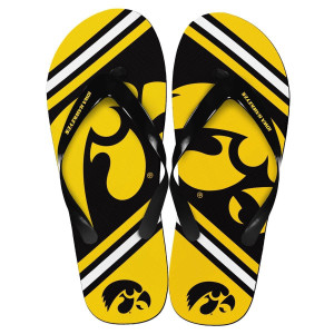 Iowa Hawkeyes Unisex Big Logo Flip Flops Medium (W 9-10M 7-8)