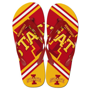 Iowa State cyclones Unisex Big Logo Flip Flops Small (W 7-8)