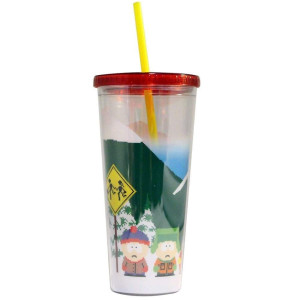 South Park 24oz Multi-Use Plastic carnival cup w Lid & Straw