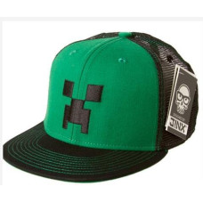 Minecraft creeper Face Premium Snap Back Hat greenBlack