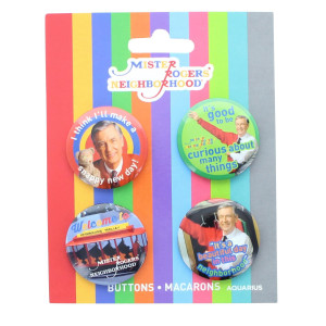 Mister Rogers carded Button Pin 4 Pack