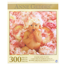 Anne gedes Baby With Pink Flowers 300 Piece Poster Sized Jigsaw Puzzle