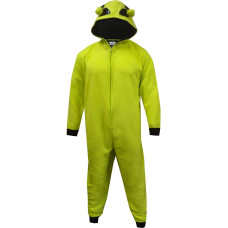 green Space Alien Mens Hooded Jumpsuit Pajama LXL