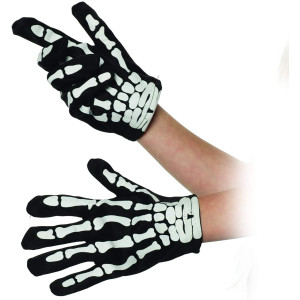 Skeleton child costume gloves One Size