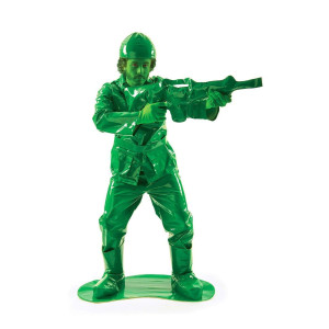 Toy green Army Man Adult costume, X-Large