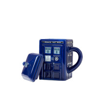 Doctor Who Tardis Mug Official ceramic coffee Mug With Lid 17 Oz