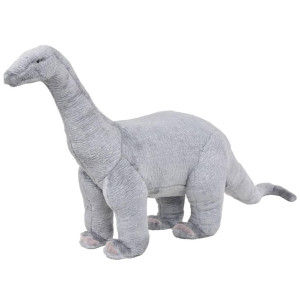 vidaXL Standing Plush Toy Brachiosaurus Dinosaur grey XXL