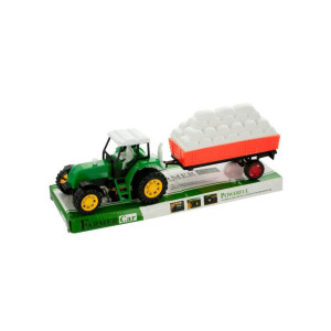 Kole Imports gH496-12 Friction Farm Tractor Truck & Trailer Set - Pack of 12