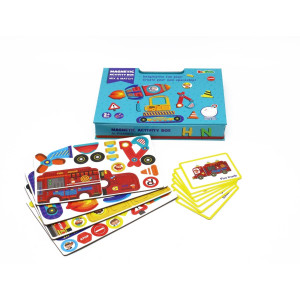 Magnetic Vehicled Themed Storytelling Playbox with Playing cards