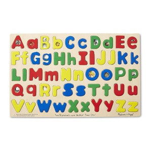 Melissa & Doug Upper & Lower Case Alphabet Letters Wooden Puzzle (52 Pcs)