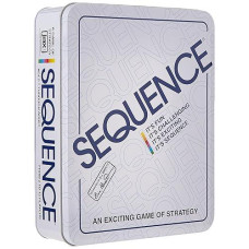 Jax Sequence In A Tin - Original Sequence Game With Folding Board, Cards And Chips Multi Color, 5"