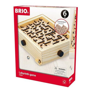 Brio 34000 Labyrinth Game - Classic Mind-Challenging Maze | Enhances Concentration And Coordination | Perfect For Kids Age 6 And Up | Over 3 Million Units Sold