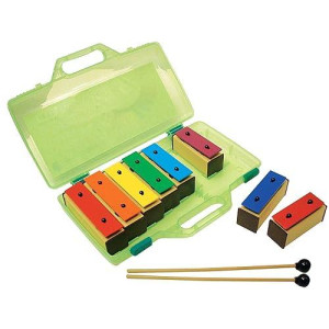 Basic Beat Bbr8 - 8-Note Colorful Resonator Bells With Case, Perfect For Kids' Musical Creativity, Diatonic Set For Group Or Individual Play