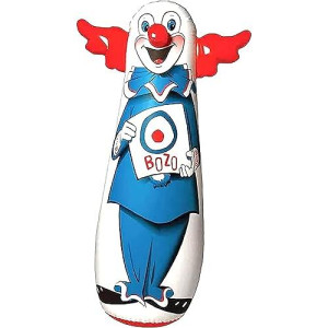 Warm Fuzzy Toys - The Original 46" Bozo The Clown Inflatable 3-D Bop Bag (452) Works Great For Ages 3+ And At Home, In The Classroom Or As An Energy/Stress Reliever
