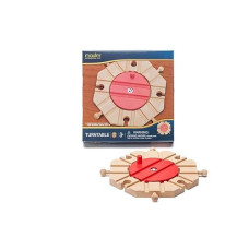 Maxim Enterprise, Inc. Wooden Railway Turntable, 8-Way Turn Table For Roundhouse, Wooden Train Track Accessories For Kids Ages 3 And Up, Compatible With Thomas & Friends, Major Brand Wooden Railways