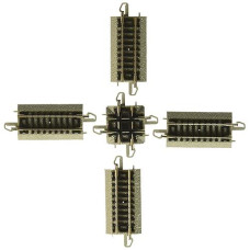 Bachmann Trains - Snap-Fit E-Z Track 90 Degree Crossing (1/Card) - Nickel Silver Rail With Grey Roadbed - N Scale, 8