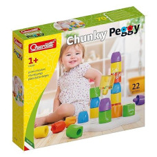 Quercetti Geokid Daisy Maxi - 21 Piece Beginning Stacking & Sorting Pegboard For Ages 1 And Up (Made In Italy)
