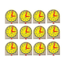 Carson Dellosa Mini Judy Clock Telling Time Clock Set, 12 Mini Judy Clocks, 4" X 4" Telling Time Teaching Clocks For Kids, Kindergarten, 1St Grade, 2Nd Grade, 3Rd Grade Telling Time Manipulatives