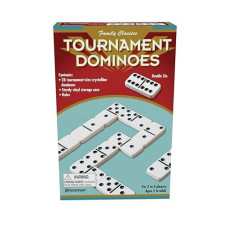 Family Classics Tournament Dominoes - Double Six Crystalline Tiles In Storage Case By Pressman , 5"