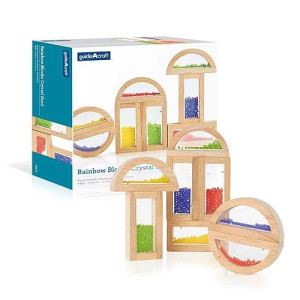 Guidecraft Rainbow Blocks - Crystal Bead: Kids Educational And Learning Building Toys - Preschool Stacking Blocks