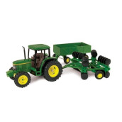 John Deere Ertl 6410 Tractor With Barge Wagon And Disk (1:32 Scale) , Green