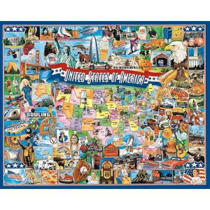 White Mountain Puzzles United States Of America - 1000 Piece Jigsaw Puzzle