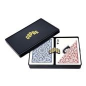 Copag 1546 Design 100% Plastic Playing Cards, Poker Size Red/Blue (Regular Index, 1 Set)