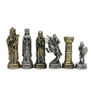 Wood Expressions WE games Medieval chessmen - Pewter with 35 in King