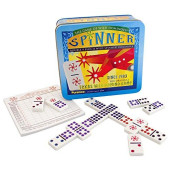 Puremco University Games | Spinner: The Game Of Wild Dominoes, Double 9 Set Plus 11 Wild Spinner Tiles Board Game