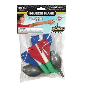 Stomp Rocket The Original Squeeze Airplane Launcher Toy, 4 Planes - Soft Foam Plane Rocket Launcher Stem Gift For Boys & Girls - Ages 4 & Up - Fun Backyard & Outdoor Kids Toys Gifts For Boys & Girls