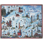 Heritage Puzzles Lighthouses Of The Great Lakes - 1000 Pieces - Size: 30" X 24"