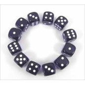 chessex Manufacturing 23607 16 mm Purple With White Translucent D6 Dice Set Of 12