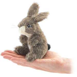 Folkmanis Mini Jack Rabbit Finger Puppet, Brown, 1 Ea