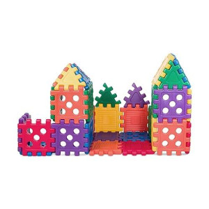 Careplay Grid Blocks, Connecting Building Blocks For Kids, Lightweight 12X12 Inch Design, Molded Polyethylene Plastic, Easy To For Kids To Hold