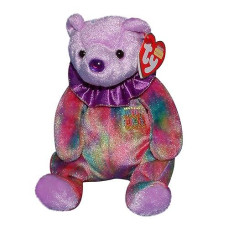 Ty Beanie Baby February Amethyst Birthstone Teddy Happy Birthday Bear