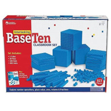 Learning Resources Interlocking Base 10 Class Set, Multi (Ler6358), 10 L X 10 W X 10 H Mm