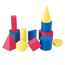 Learning Resources Hands-On Soft Geosolids, Soft Foam 3D Shapes, Set Of 12, Ages 5+ (Ler6120)