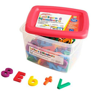 Educational Insights Multicolored Uppercase & Lowercase Alphamagnets And Mathmagnets, Set Of 126 Letters, Numbers, Punctuation & Math Symbols: Preschool Kindergarten Classroom Must Haves, Ages 3+