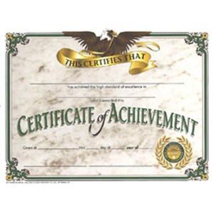 Hayes Certificate Of Achievement, 8.5" X 11", Pack Of 30