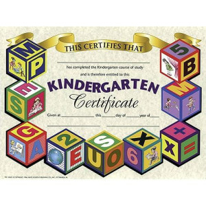 Hayes Kindergarten Certificate, 8.5" X 11", Pack Of 30