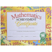 Hayes Mathematics Achievement Certificate, 8-1/2 X 11 In, Paper, Pack Of 30