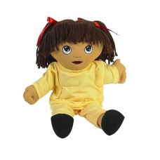 Children'S Factory Sweat Suit Doll, Hispanic Girl, Cf100-731, Baby Doll, 3-5 Year Old Kids Classroom, Preschool And Daycare Pretend Play Equipment, Light Yellow, 14 Inches