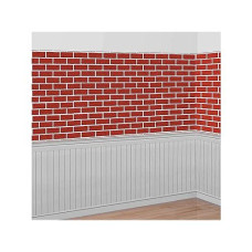 Amscan Deck The Walls Red Scene Setters Plastic Room Rolls - 48" X 40' (4 Pc) - Perfect For Parties, Events & Photobooth Backdrops