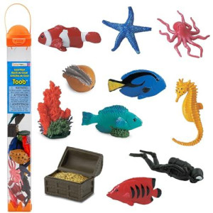 Safari Ltd. Coral Reef - 11 Pieces Toobs Collection Miniature Toy Figurines For Boys & Girls