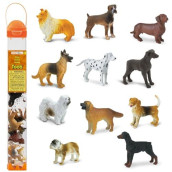 Safari Ltd Dogs TOOB With 11 Hand Painted Toy Figurines Including A Dachshund, Dalmatian, Retriever, Sheepdog, Collie, Shepherd, Beagle, Boxer, Great Dane, Doberman, And Bulldog For Ages 3 And Up