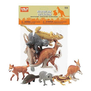 Wild Republic Kangaroo, Koala, Dingo, Platypus, Lizard, Australian Polybag, 5 Pc Set