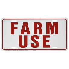 Hy-Ko Products 20550 Farm Use Id Tag Aluminum Sign, 6 In X 12 In, Red/White